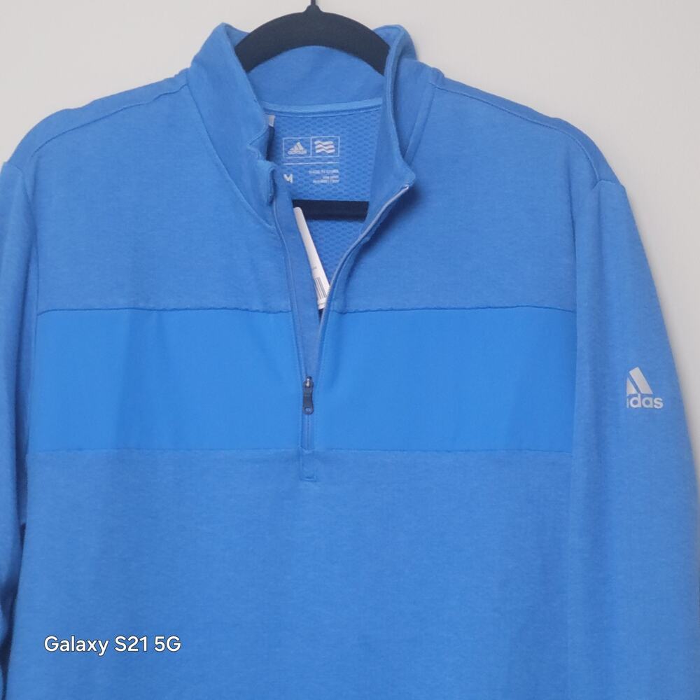 ADIDAS 1/4 Zip Long Sleeve Soft Jacket Blast-Blue Men's M ADI CLBPRFQZLYR - Picture 3 of 11